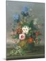 Still Life of Flowers on a Ledge-Johann Knapp-Mounted Giclee Print