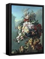 Still Life of Flowers on a Terrace-Pierre Bourgogne-Framed Stretched Canvas