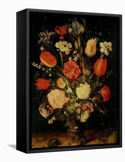 Still Life of Flowers-Jan Brueghel the Elder-Framed Stretched Canvas