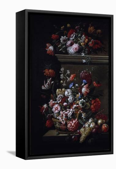 Still Life of Flowers-J-B Monnoyer and Jakob Bogdany-Framed Stretched Canvas