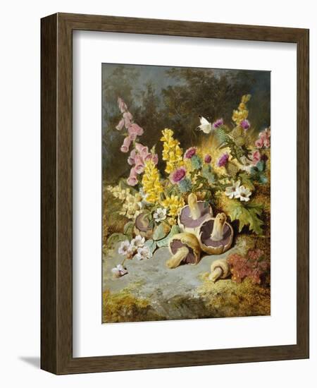 Still Life of Floxgloves, Mushrooms, Snapdragons, and Thistles-Thomas Worsey-Framed Giclee Print