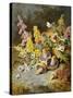 Still Life of Floxgloves, Mushrooms, Snapdragons, and Thistles-Thomas Worsey-Stretched Canvas