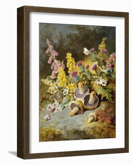 Still Life of Floxgloves, Mushrooms, Snapdragons, and Thistles-Thomas Worsey-Framed Giclee Print