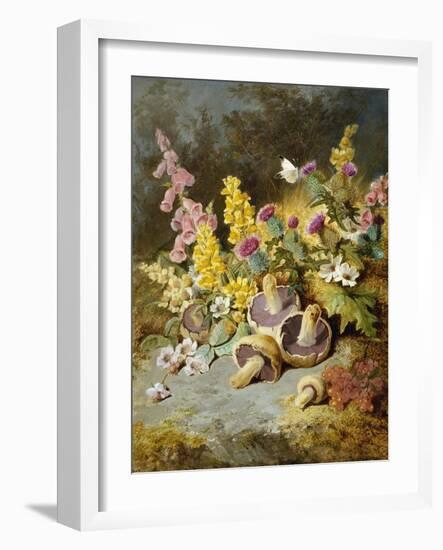 Still Life of Floxgloves, Mushrooms, Snapdragons, and Thistles-Thomas Worsey-Framed Giclee Print