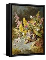 Still Life of Floxgloves, Mushrooms, Snapdragons, and Thistles-Thomas Worsey-Framed Stretched Canvas