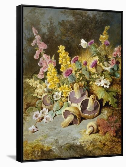 Still Life of Floxgloves, Mushrooms, Snapdragons, and Thistles-Thomas Worsey-Framed Stretched Canvas