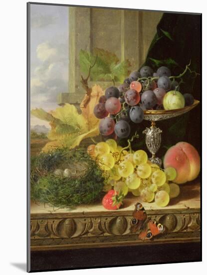 Still Life of Fruit, a Tazza and a Bird's Nest-Edward Ladell-Mounted Giclee Print