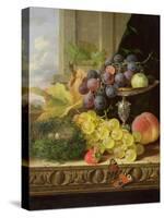 Still Life of Fruit, a Tazza and a Bird's Nest-Edward Ladell-Stretched Canvas