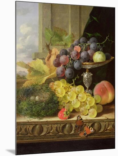 Still Life of Fruit, a Tazza and a Bird's Nest-Edward Ladell-Mounted Giclee Print