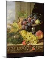 Still Life of Fruit, a Tazza and a Bird's Nest-Edward Ladell-Mounted Giclee Print