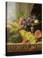 Still Life of Fruit, a Tazza and a Bird's Nest-Edward Ladell-Stretched Canvas