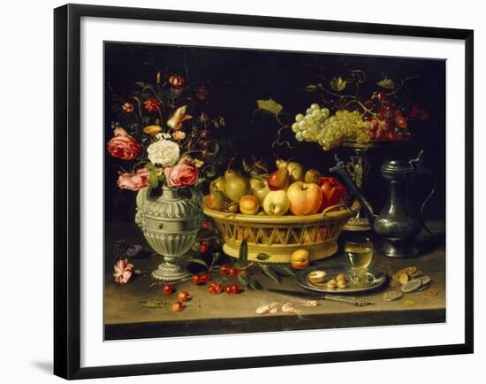 Still Life of Fruit and Flowers, 1608 - 1621-Clara Peeters-Framed Giclee Print