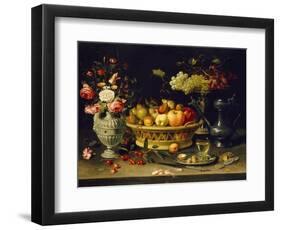 Still Life of Fruit and Flowers, 1608 - 1621-Clara Peeters-Framed Premium Giclee Print