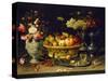 Still Life of Fruit and Flowers, 1608 - 1621-Clara Peeters-Stretched Canvas
