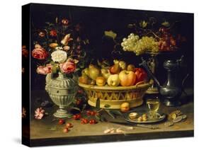 Still Life of Fruit and Flowers, 1608 - 1621-Clara Peeters-Stretched Canvas
