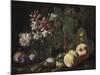 Still Life of Fruit and Flowers, 1670-80 (Oil on Canvas)-Abraham Brueghel-Mounted Giclee Print