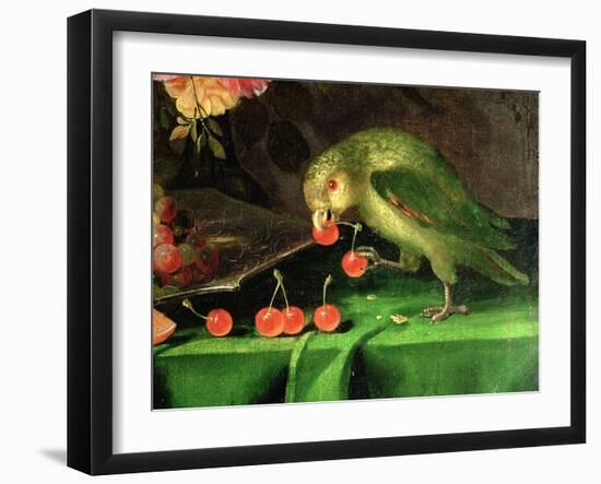 Still Life of Fruit and Flowers, Detail of a Parrot (Detail)-Jan Davidsz. de Heem-Framed Giclee Print