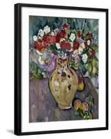 Still Life of Fruit and Flowers in a Vase-George Leslie Hunter-Framed Giclee Print