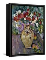 Still Life of Fruit and Flowers in a Vase-George Leslie Hunter-Framed Stretched Canvas