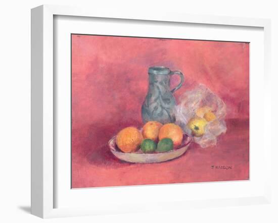 Still Life of Fruit and Jug-Joyce Haddon-Framed Giclee Print