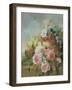 Still Life of Fruit and Roses on a Ledge-Edward Ladell-Framed Giclee Print