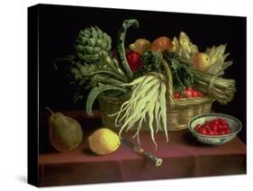 Still Life of Fruit and Vegetables-J. Linnard-Stretched Canvas
