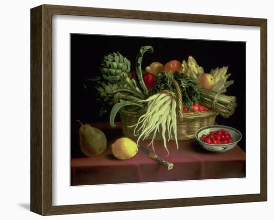 Still Life of Fruit and Vegetables-J. Linnard-Framed Giclee Print