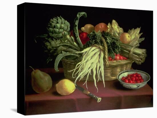 Still Life of Fruit and Vegetables-J. Linnard-Stretched Canvas