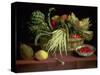 Still Life of Fruit and Vegetables-J. Linnard-Stretched Canvas