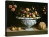 Still Life of Fruit in a Blue and White Bowl, C.1630-null-Stretched Canvas