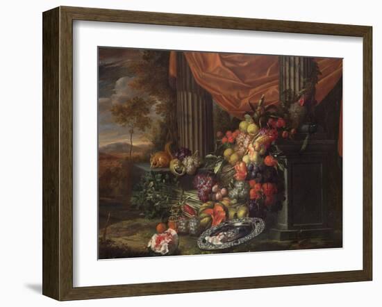 Still Life of Fruit in a Landscape Setting-Jan Pauwel the Elder Gillemans-Framed Giclee Print