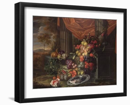 Still Life of Fruit in a Landscape Setting-Jan Pauwel the Elder Gillemans-Framed Giclee Print