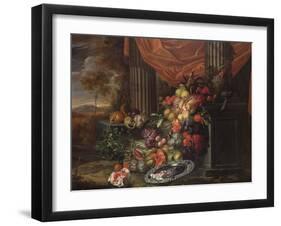 Still Life of Fruit in a Landscape Setting-Jan Pauwel the Elder Gillemans-Framed Giclee Print