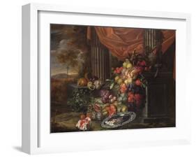 Still Life of Fruit in a Landscape Setting-Jan Pauwel the Elder Gillemans-Framed Giclee Print