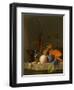 Still Life of Fruit on a Ledge with a Roemer and a Wine Glass-Jacob Van Walscapelle-Framed Premium Giclee Print