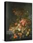 Still Life of Fruit on a Ledge-Coenraet Roepel-Stretched Canvas