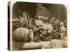 Still Life of Fruit with Mirror and Figurines, 1860-Roger Fenton-Stretched Canvas