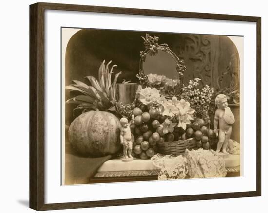 Still Life of Fruit with Mirror and Figurines, 1860-Roger Fenton-Framed Photographic Print