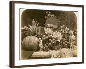 Still Life of Fruit with Mirror and Figurines, 1860-Roger Fenton-Framed Photographic Print