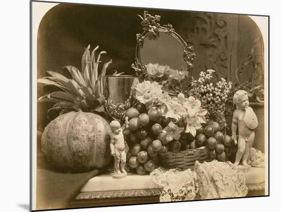 Still Life of Fruit with Mirror and Figurines, 1860-Roger Fenton-Mounted Photographic Print