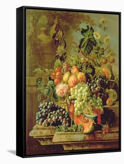 Still Life of Fruit-Johannes Hendrick Fredriks-Framed Stretched Canvas