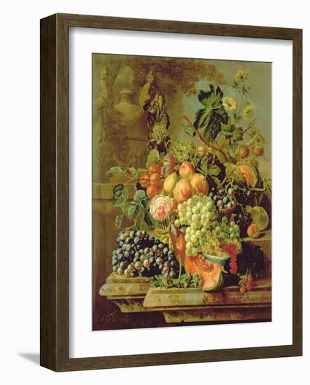 Still Life of Fruit-Johannes Hendrick Fredriks-Framed Giclee Print