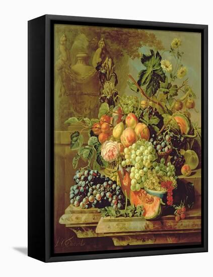 Still Life of Fruit-Johannes Hendrick Fredriks-Framed Stretched Canvas