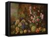 Still Life of Fruits and Flowers (Oil on Canvas)-Italian School-Framed Stretched Canvas