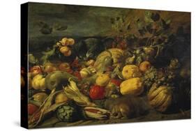 Still Life of Fruits and Vegetables, 1620s-Frans Snyders-Stretched Canvas