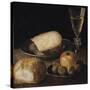 Still Life of Fruits, Cheese and Bread-Sebastian Stoskopff-Stretched Canvas
