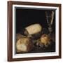 Still Life of Fruits, Cheese and Bread-Sebastian Stoskopff-Framed Giclee Print