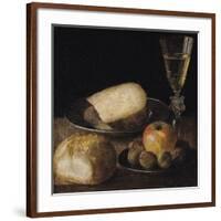 Still Life of Fruits, Cheese and Bread-Sebastian Stoskopff-Framed Giclee Print