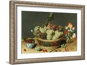 Still Life of Grapes in a Basket-Isaac Soreau-Framed Giclee Print