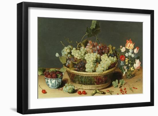 Still Life of Grapes in a Basket-Isaac Soreau-Framed Giclee Print